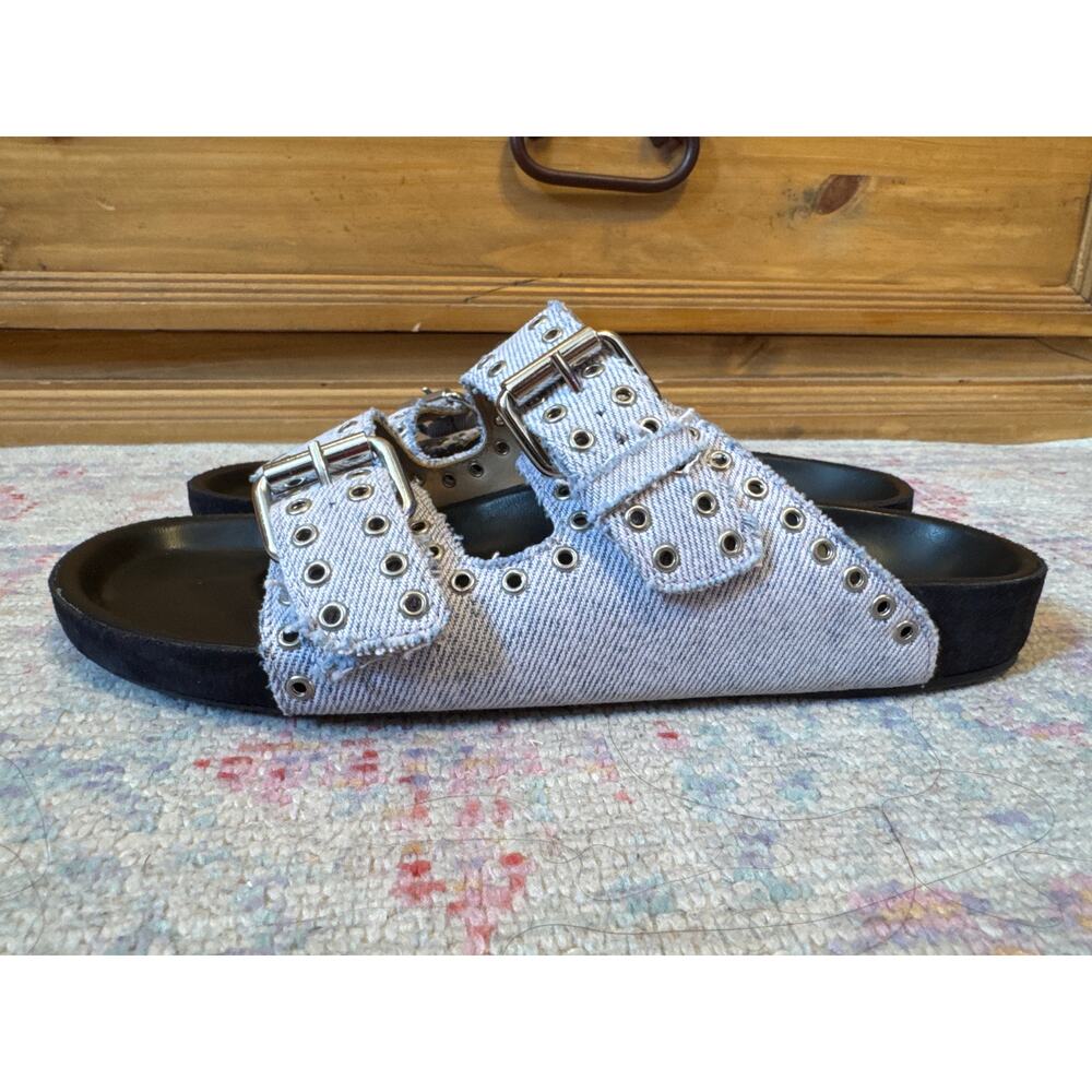 Isabel Marant Lennyo denim dual-buckle sandals - Picture 4 of 12